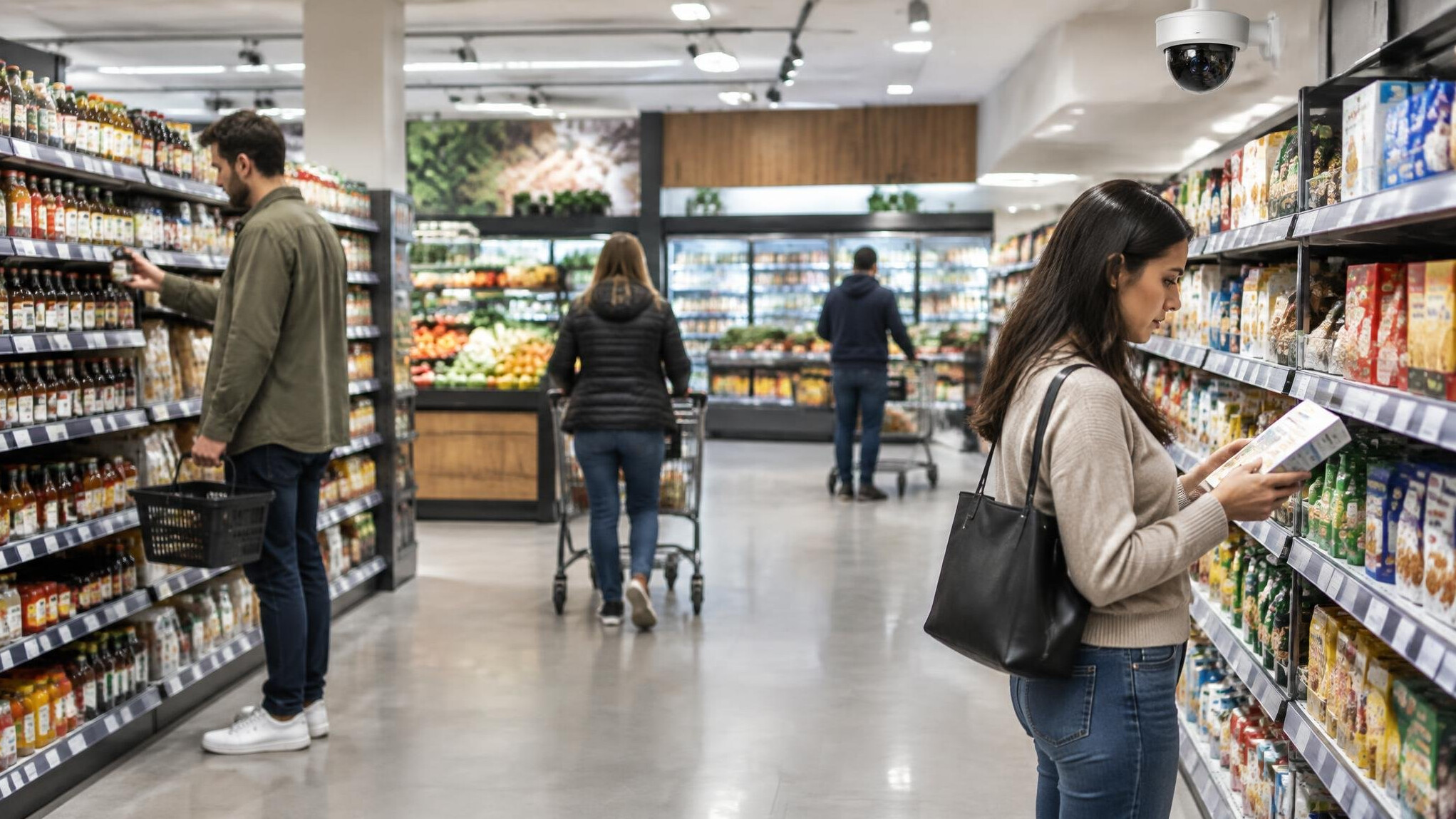 retail store interior with shoppers