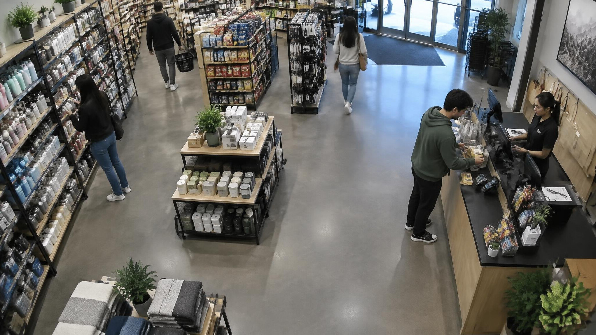 retail store interior with shoppers